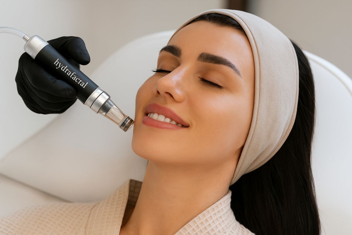 Hydrafacial Gesicht Behandlung – sanfte Tiefenreinigung und Feuchtigkeitsversorgung der Haut.
